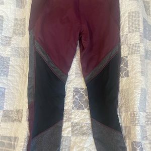 Black grey and purple leggings